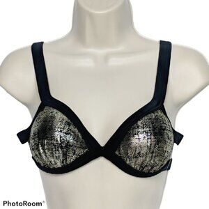 Hula Honey Rockin Shine Metallic Bikini Top Small
